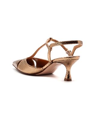 Golden laminated Edvige slingback pumps SERGIO LEVANTESI | EDVIGE6ORO